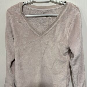 UGG Light Pink Fuzzy V-Neck Top
